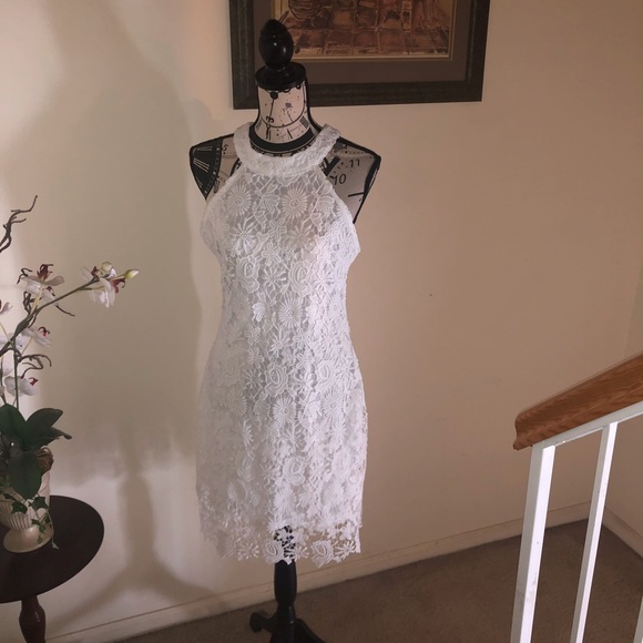 Fitted Lace White dress - size 12 - Picture 1 of 8
